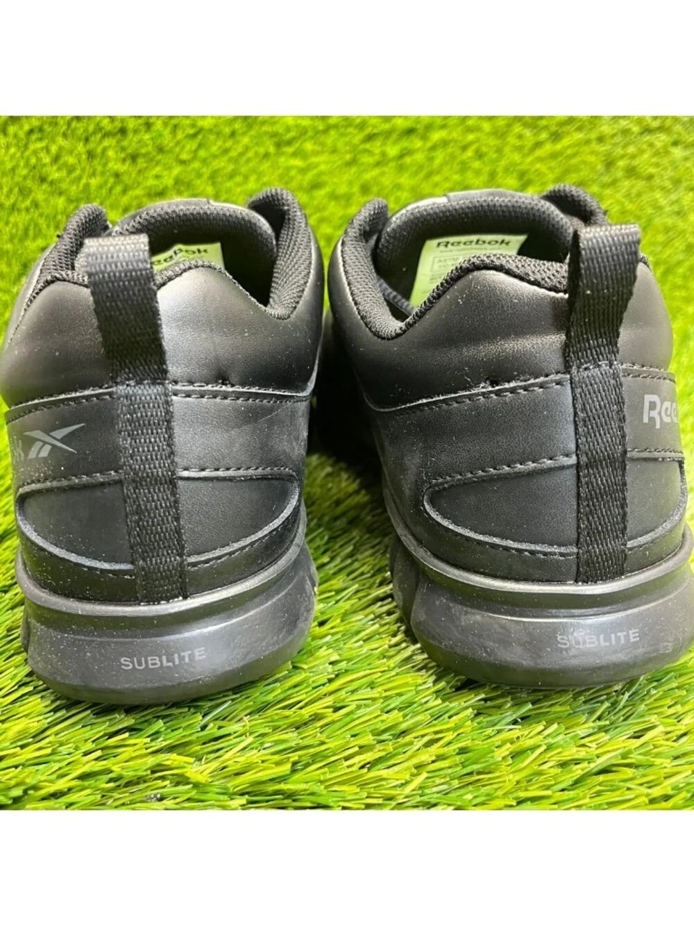 Reebok Sublite Cushion Mens Size 8.5E Black Gray Alloy Toe Safety Work Shoes